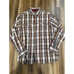 HOWE Plaid Pearl Snap Western Men's Shirt Size XL